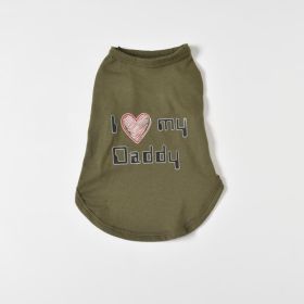 Fashion Personalized Dog Cartoon Vest (Option: Army Green-XS)